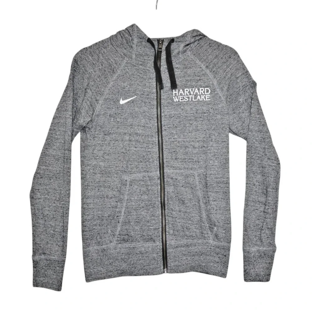 Nike Harvard Westlake Full Zip Hoodie Gray Women XS Athletic Sweatshirt